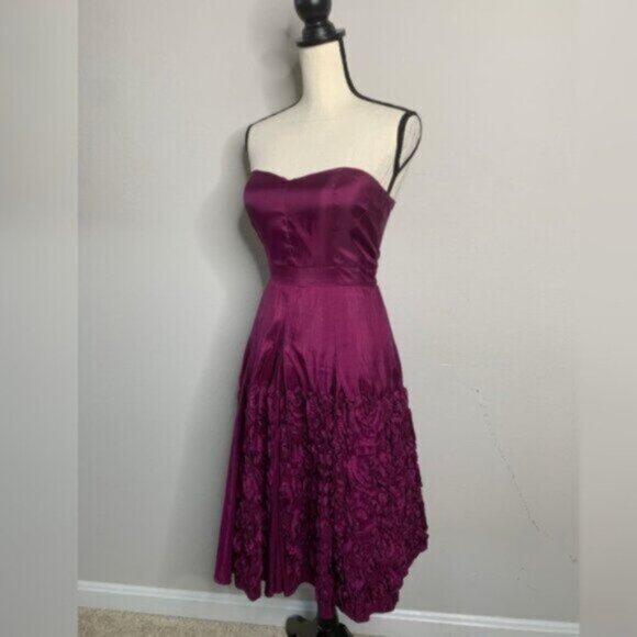 Jessica Simpson Purple Strapless Fit & Flare Cocktail Dress - Picture 5 of 13